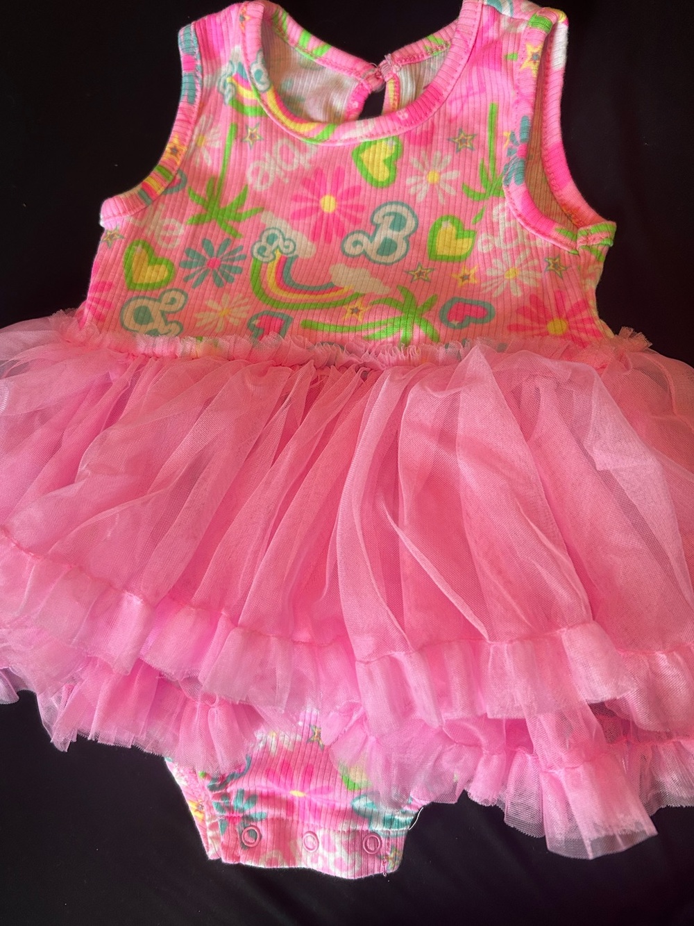 Pink Tulle Tutu Baby Dress Bodysuit